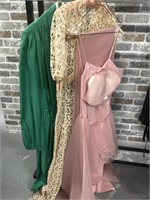3 dresses 
Green dress: size 10 ( silk)