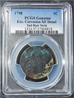 1798 2ND HAIR STYLE CENT PCGS GENUINE
