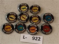 (10) Vintage Hotwheels Badges Redline?
