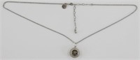Dori Necklace Silver with Pendant and Rhinestones
