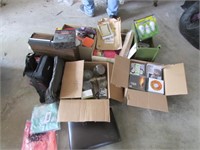 box of cd's,lightbulbs,glasses & boxes of items