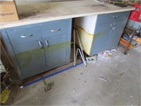 2 metal cabinets,countertop & contents inside