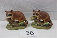 Racoon Figurines - Matching Pair of 2