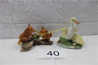 Red Fox / Duck Figurines
