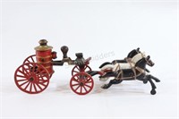 Antique Cast Iron Early Horse & Wagon Fire Set