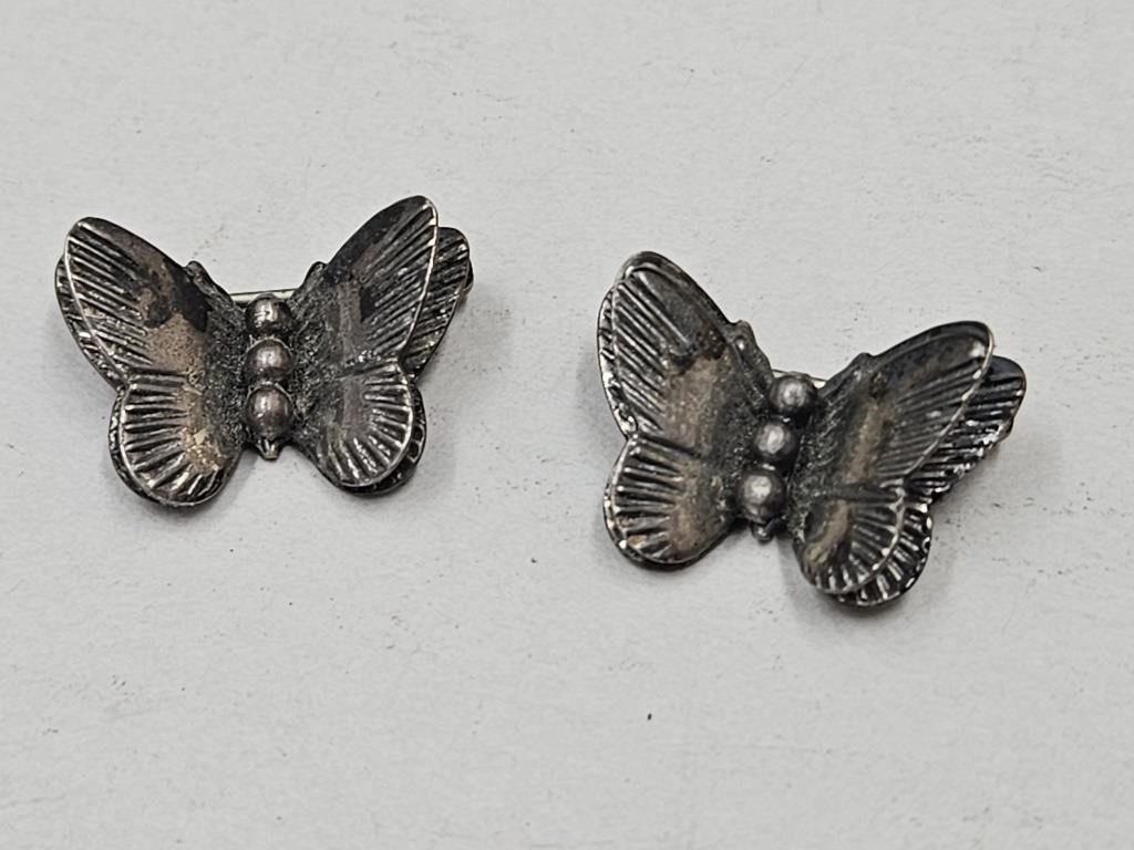 Vintage Sterling Silver Butterfly Pins See Size