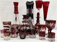 Antique / Vtg Ruby Red Glass