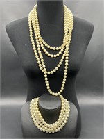 Faux Pearl Necklaces, as pictured
