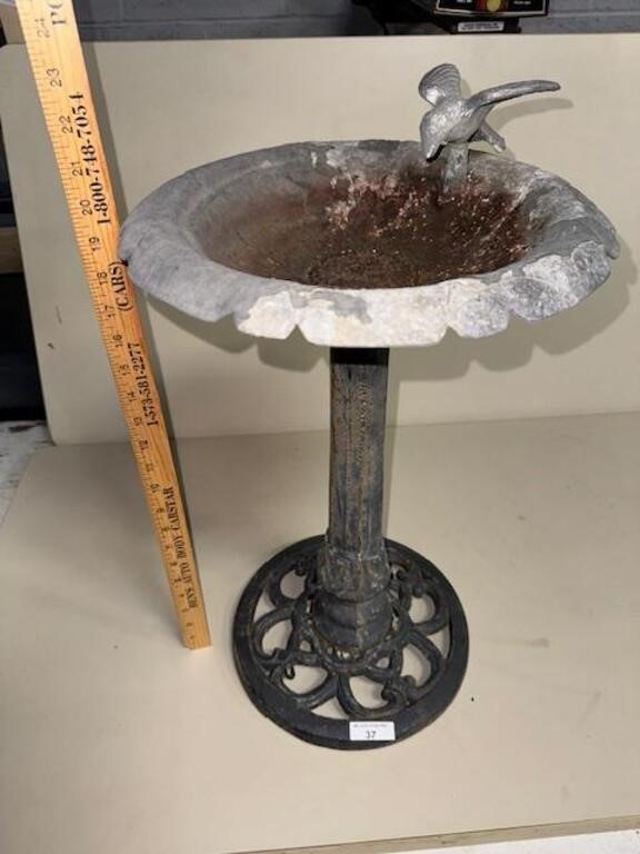 Cast Iron Bird bath @22" tall