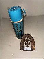 Stanley Thermos and Antique Iron Stand