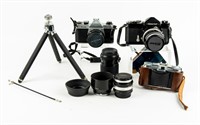 Lot 35mm Nikon Voigtlander Pentax Cameras +