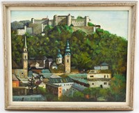 Pat Helberg Salzburg Castle Original Oil Painting