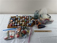 Sewing thread, buttons, and other supplies