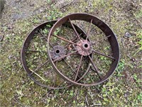 Pr of Metal Spoked Wheels #1
