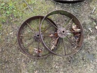 Pr of Metal Spoked Wheels #3