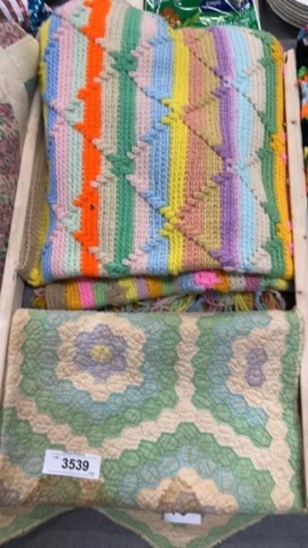 Baby quilt and crocheted blanket
