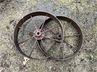 Pr of Metal Spoked Wheels #2
