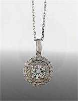 14K White Gold Diamond Necklace