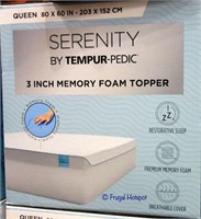 TEMPUR-PEDIC SERENITY 3? MEMORY FOAM TOPPER