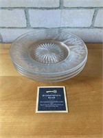 Etched Scottish Thistle Glass Plates
