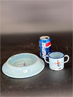 GERMANY ENAMELWARE CHILDS CUP AND BOWL MATCHING