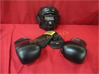 Kick Boxing Head Gear, Gloves, Training Gloves