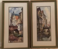 2 SIGNED FRAMED MEDITTERANEAN PRINTS MARC