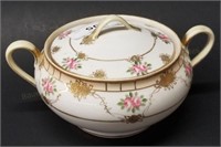 8" Nippon Hand Painted Covered Bowl