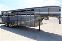 6'8" X 24' STOCK TRAILER with FULL TOP