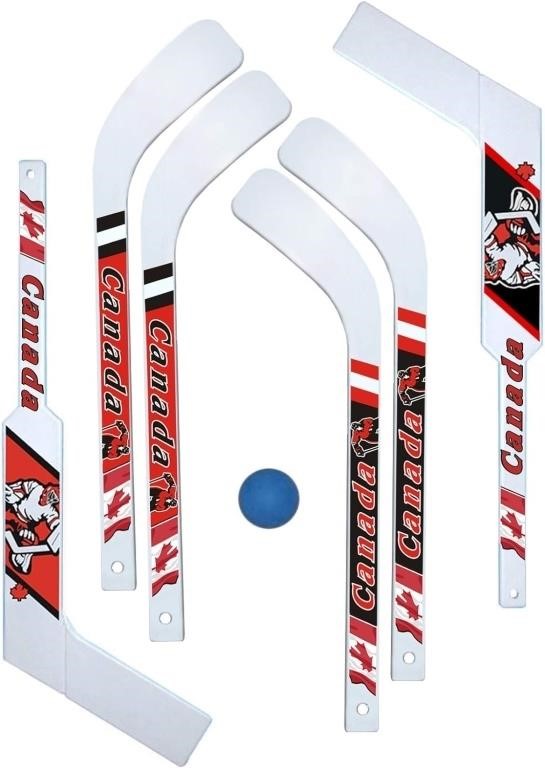 7 Piece Mini-Hockey Set (6 Mini-sticks with 1 Mini