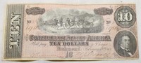 1864 TEN DOLLAR CONFEDERATE NOTE