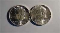 2 - 1964 Kennedy Half Dollars