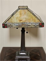 Stained Glass Lamp w/ Heavy Copper Base, 1/2