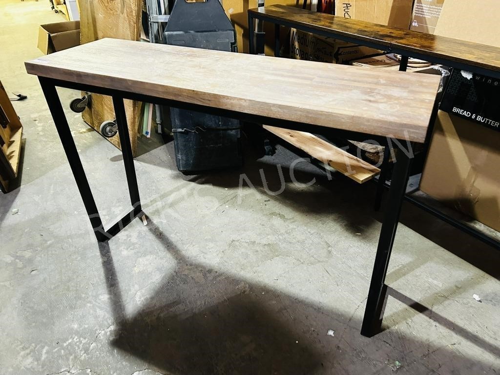 solid wood & metal hall table