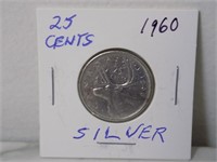 Canada 1960 25c Silver Coin