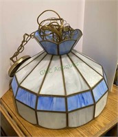 Hardwired stained glass-style lamp measures 12