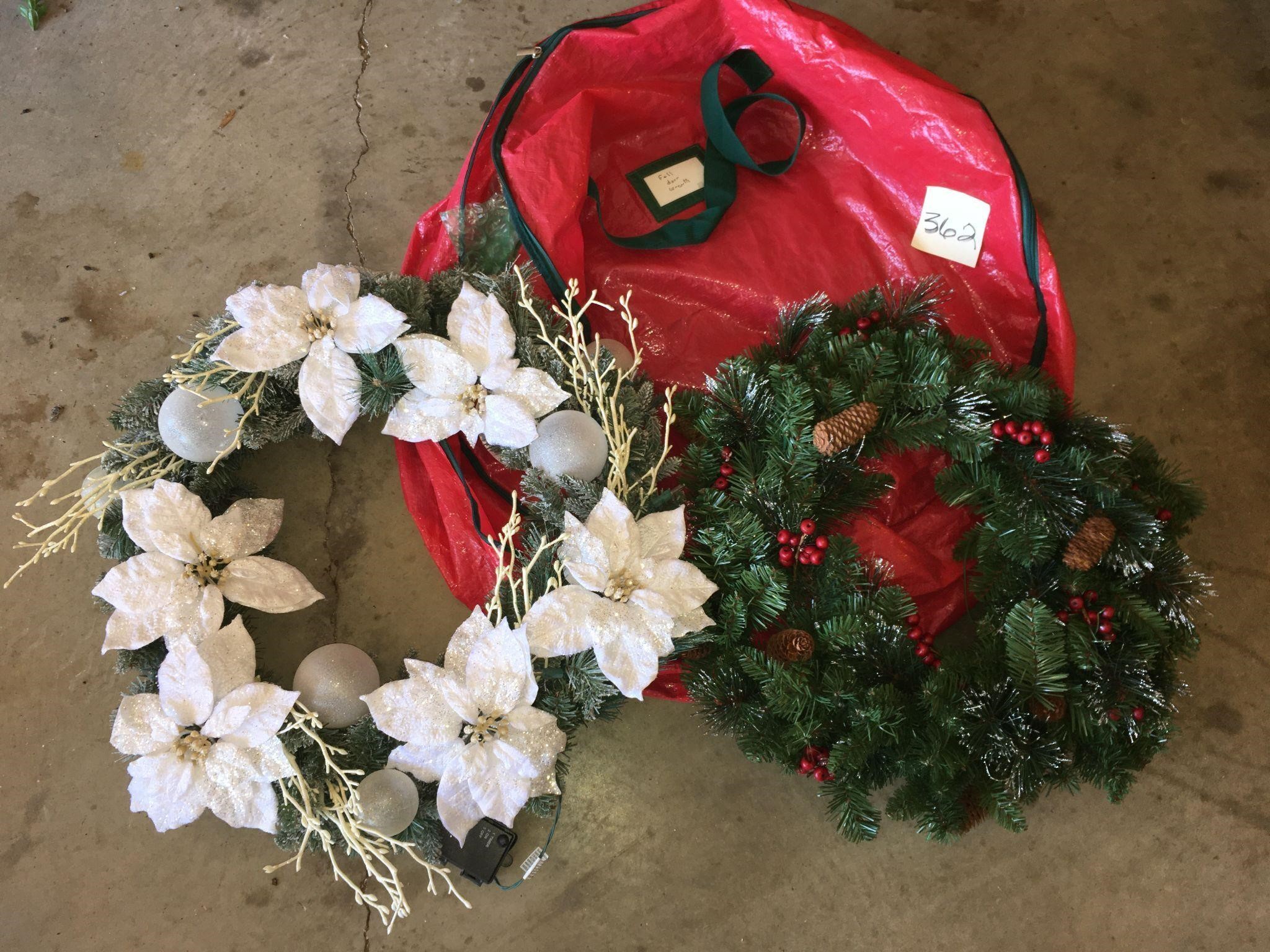 (2) Wreaths & Storage Bag