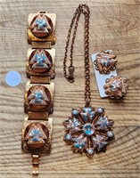 "Copper" & "Turquoise" Parure, Costume Jewelry