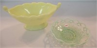 Vintage Uranium Glass Opalescent Bowl with