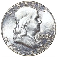 1958 Franklin Half Dollar ABOUT UNCIRCULATED