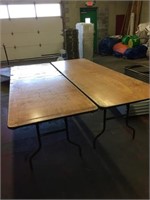 (4) 6ft Wooden Folding Tables