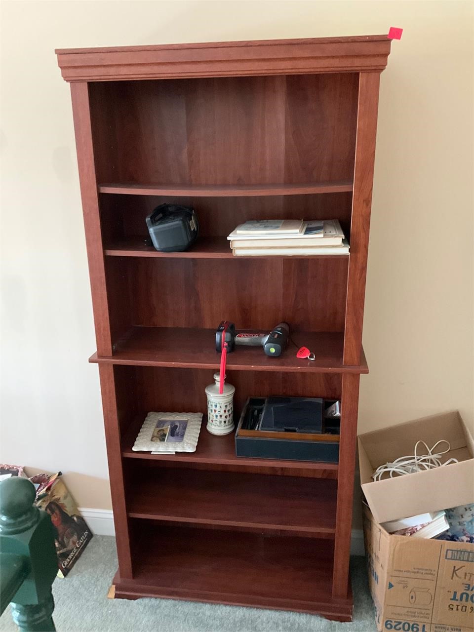 6-Shelf Wooden Bookshelf. Contents Not Included