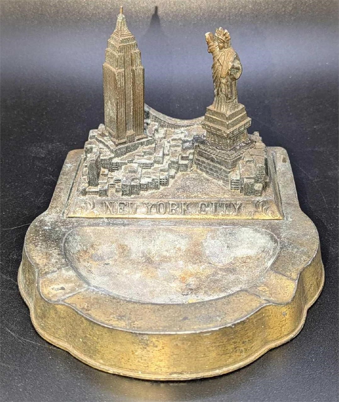 1945 Empire State Building New York Metal Ashtray