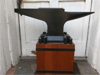 Rare Large Wooden Anvil with Stand