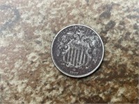 1867 Shield Nickel (w/o rays)
