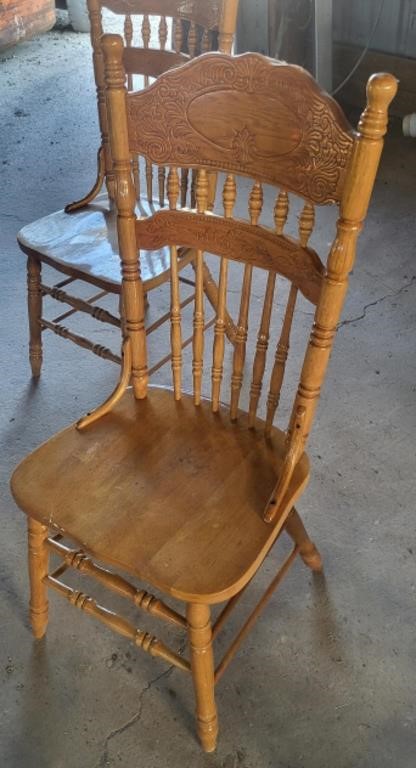 Set of 4 Solid Wood Highbacked Chairs