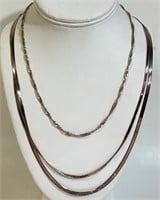 THREE NICE STERLING SILVER NECKLACES
