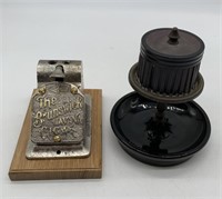 cigar cutter and ashtray w/matches