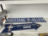 2 ford mustang metal signs