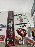 2 ford mustang metal signs